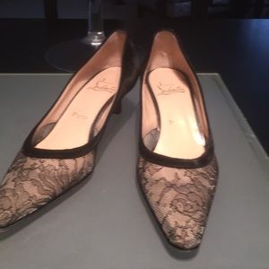Black lace and velvet Christian Louboutin